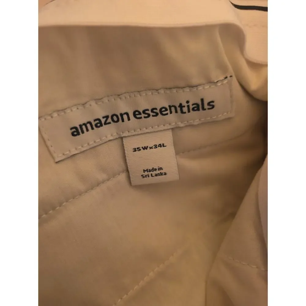 Amazon Essentials Men's 35x34 Slim Fit Chino Pants Stone Off White NWT Tall - Picture 5 of 6